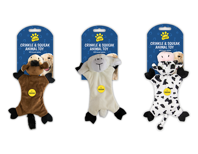 Crinkle & Squeak Farm Animal Dog Toy – supplied by Gem Imports