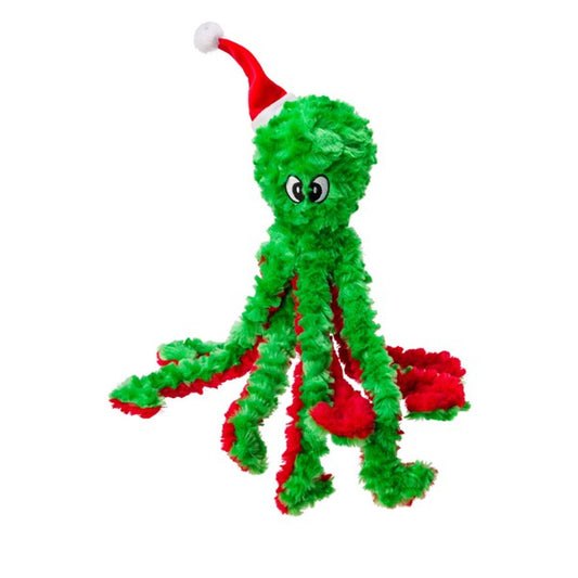 Plush Christmas Octopus Dog Toy