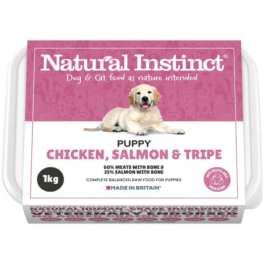 Natural Instinct Puppy Chicken, Salmon & Tripe Raw Dog Food 1kg