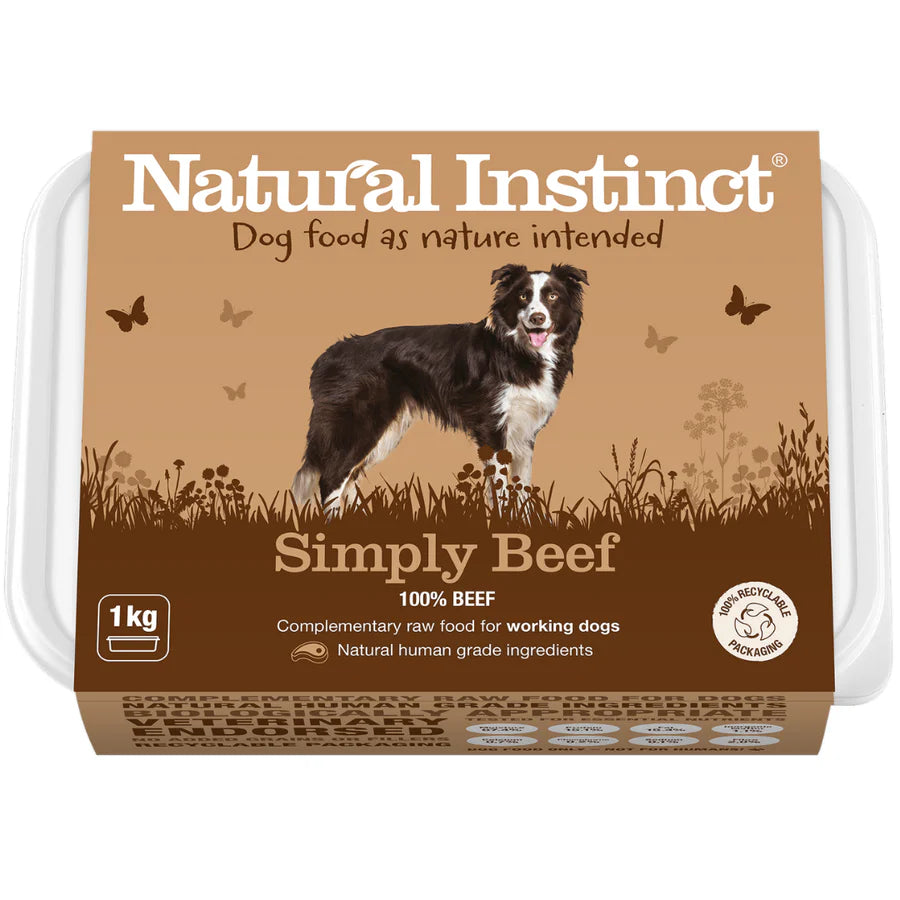 Natural Instinct Simply Beef Working Dog Raw Dog Food 1kg