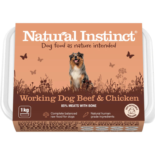 Natural Instinct Working Dog Beef & Chicken Raw Dog Food 1kg