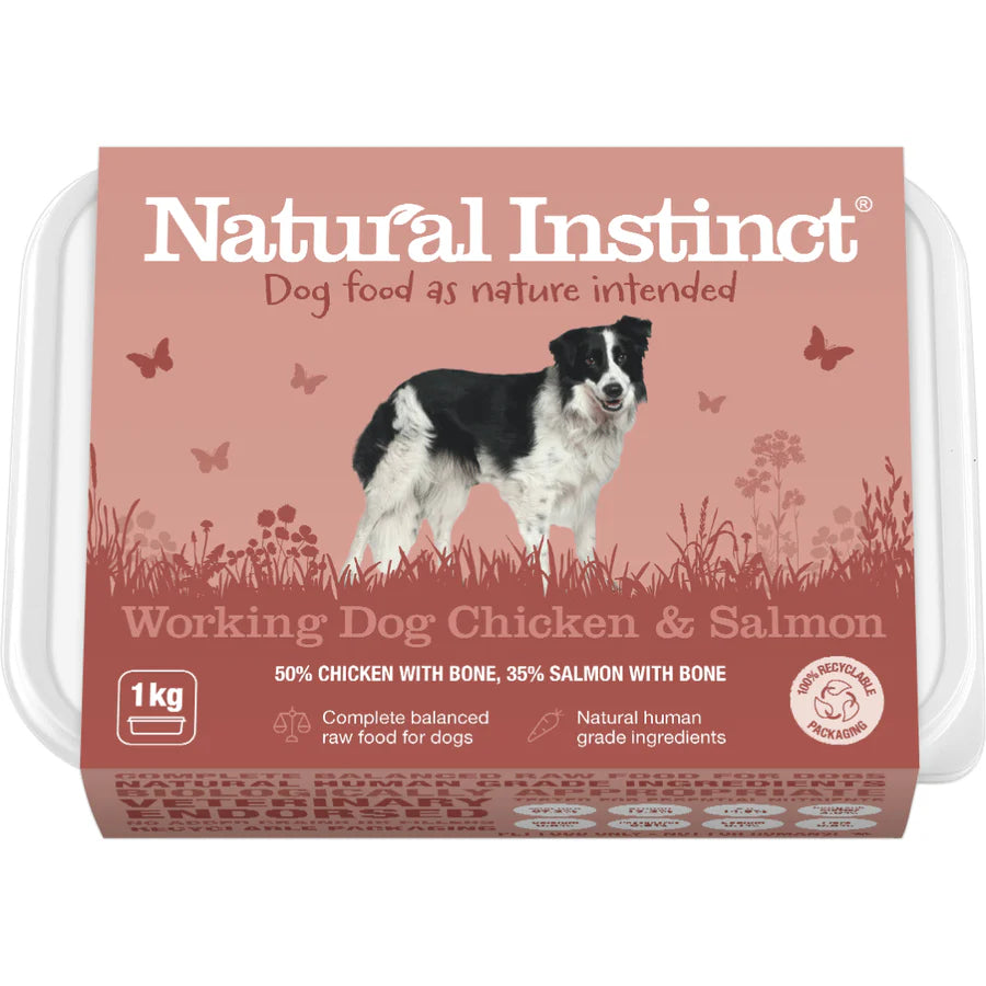 Natural Instinct Working Dog Chicken & Salmon Raw Dog Food 1kg