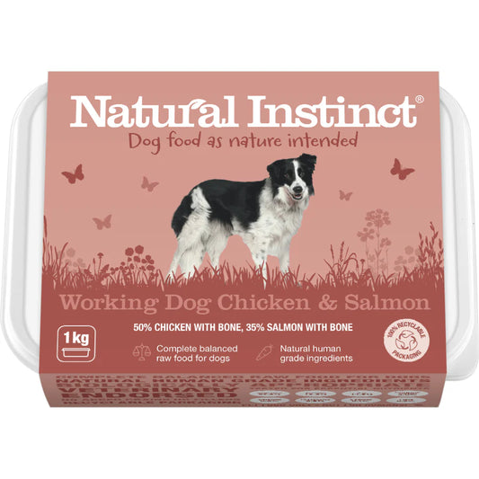 Natural Instinct Working Dog Chicken & Salmon Raw Dog Food 1kg
