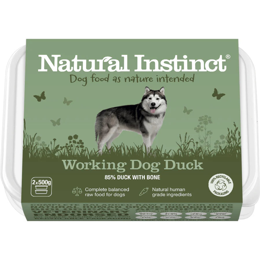 Natural Instinct Working Dog Duck Raw Dog Food 1kg