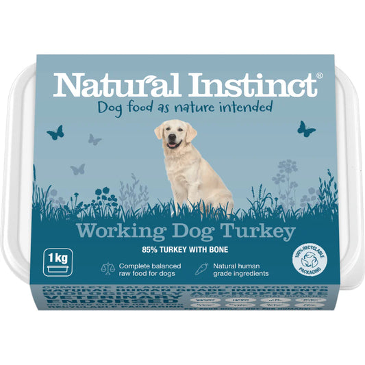 Natural Instinct Working Dog Turkey Raw Dog Food 1kg