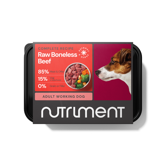 Nutriment Raw Boneless Beef 500g — current packaging