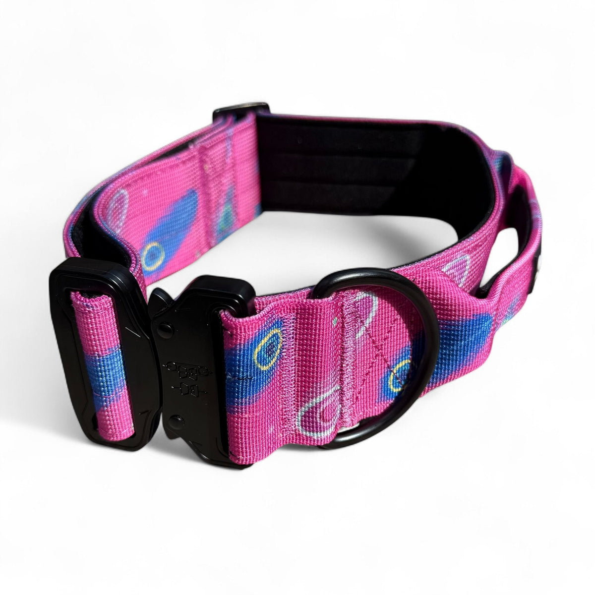 Peacock Power Tactical Dog Collar with Handle