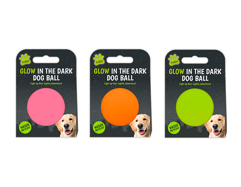 Kingdom Glow in the Dark Squeaky Dog Ball – 6.5cm