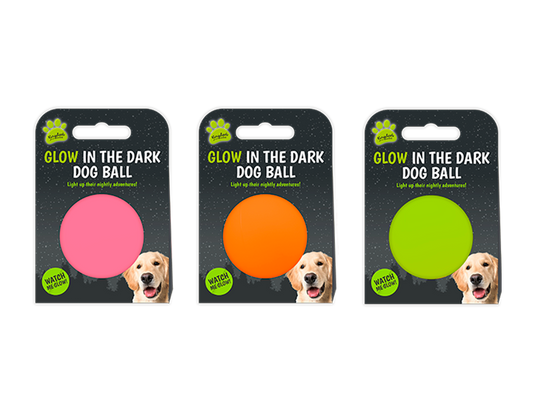 Kingdom Glow in the Dark Squeaky Dog Ball – 6.5cm