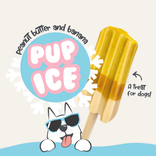 Peanut Butter & Banana Pop Ice for Dogs (frozen ice cream)
