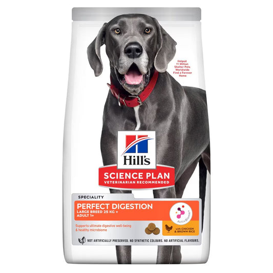 Hills -Perfect Digestion Adult Large Breed Dry Dog Food Chicken & Brown Rice - 14KG