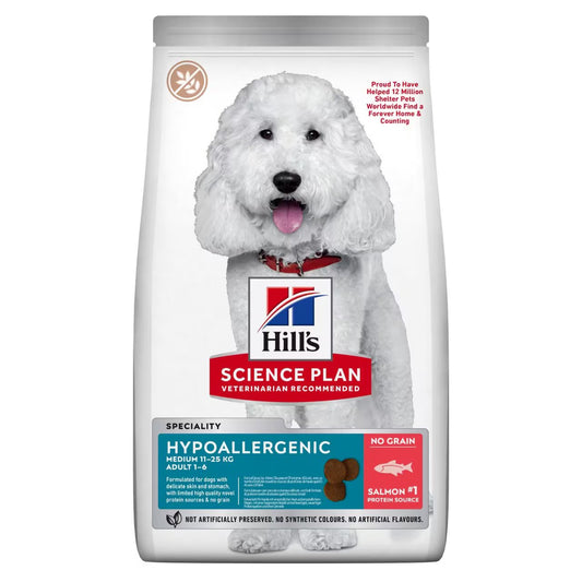 Hills -Hypoallergenic Adult Medium Breed Dry Dog Food with Salmon