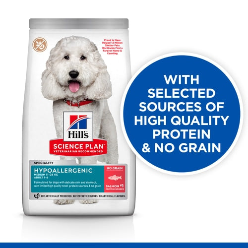 Hills -Hypoallergenic Adult Medium Breed Dry Dog Food with Salmon