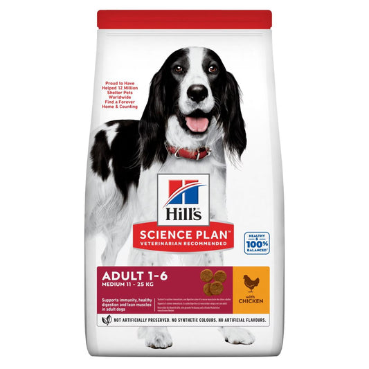 Hills -Adult Medium Breed Dry Dog Food with Chicken