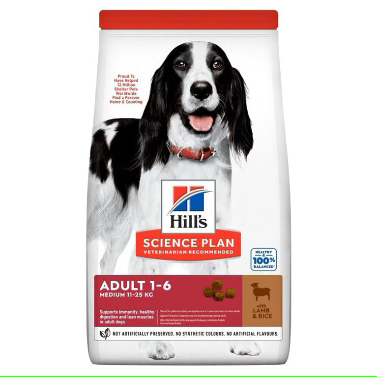 Hills - Adult Medium Breed Dry Dog Food with Lamb & Rice