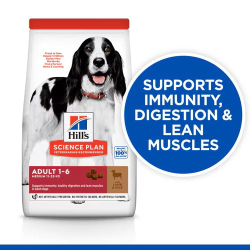 Hills - Adult Medium Breed Dry Dog Food with Lamb & Rice