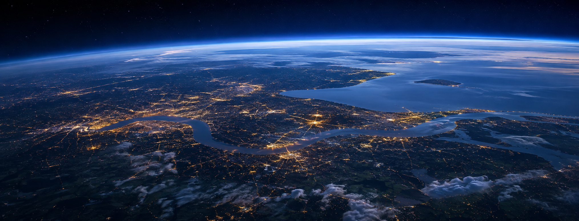 The Medway area and Thames Estuary viewed from space